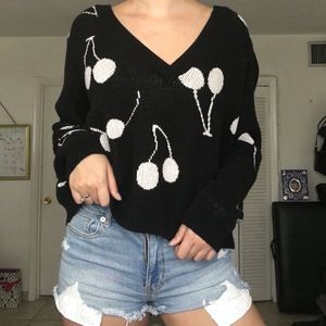 Urban outfitters b/w cherry sweater